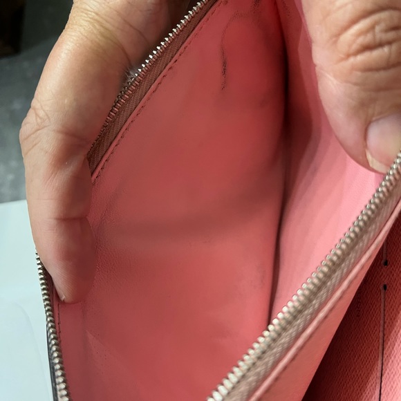 Pink Epi leather chain flower print twist wallet on chain silver hardware - Picture 4 of 16